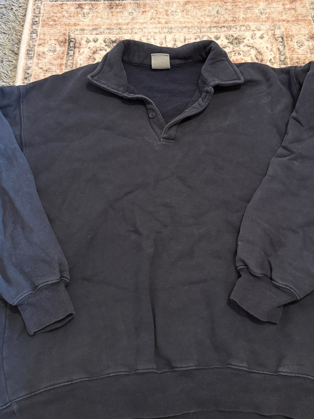 TNA Cozy AF Fleece Pullover in Navy